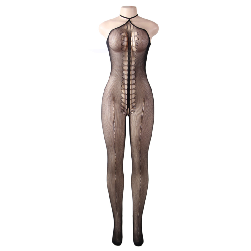 img_111077_c9716d05b9c594274e4e65aa2d5fce42_1.png QUEEN LINGERIE - BODYSTOCKING HALTER COU S/L – Image 4