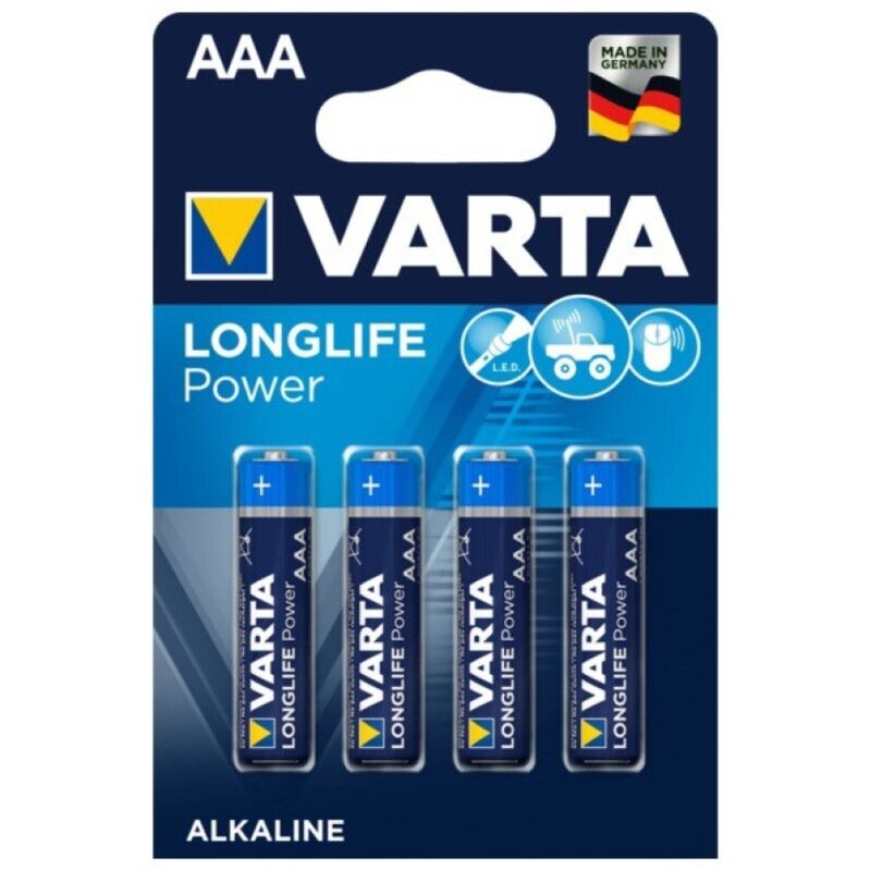 VARTA – PILE ALCALINE LONGLIFE POWER AAA LR03 4 UNITÉ