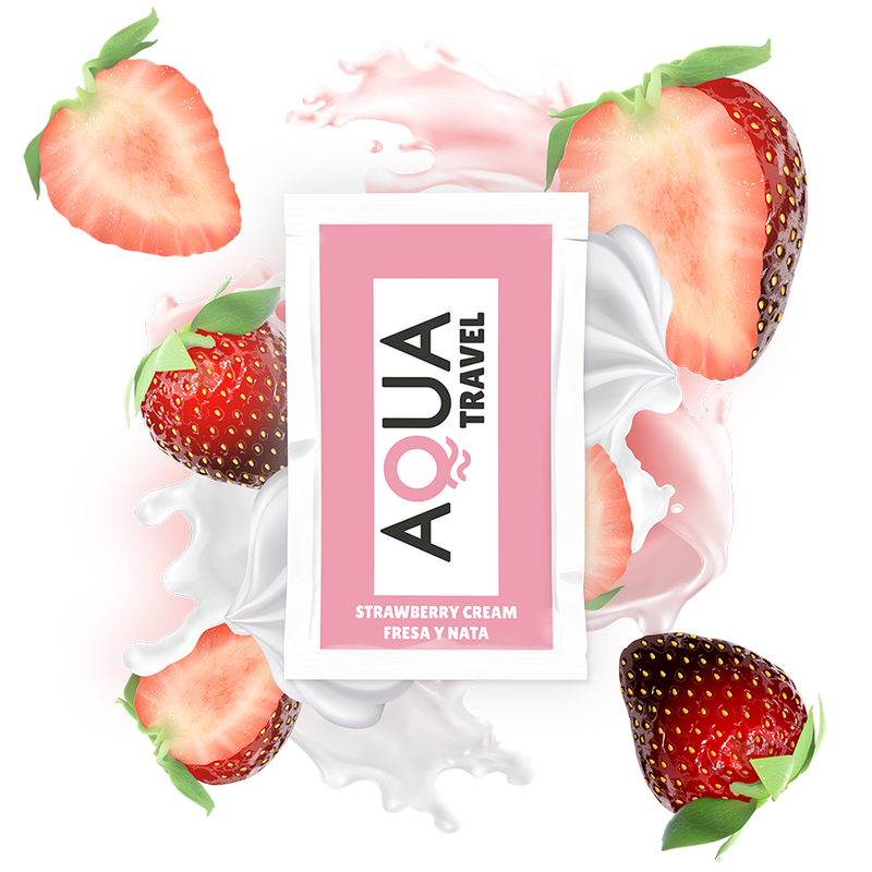 AQUA TRAVEL – LUBRIFIANT À BASE D’EAU SAVEUR CRÈME DE FRAISE 6 ML