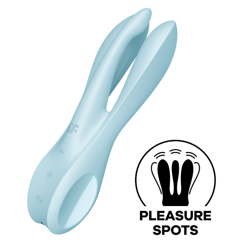 SATISFYER – VIBRATEUR THREESOME 1 BLEU