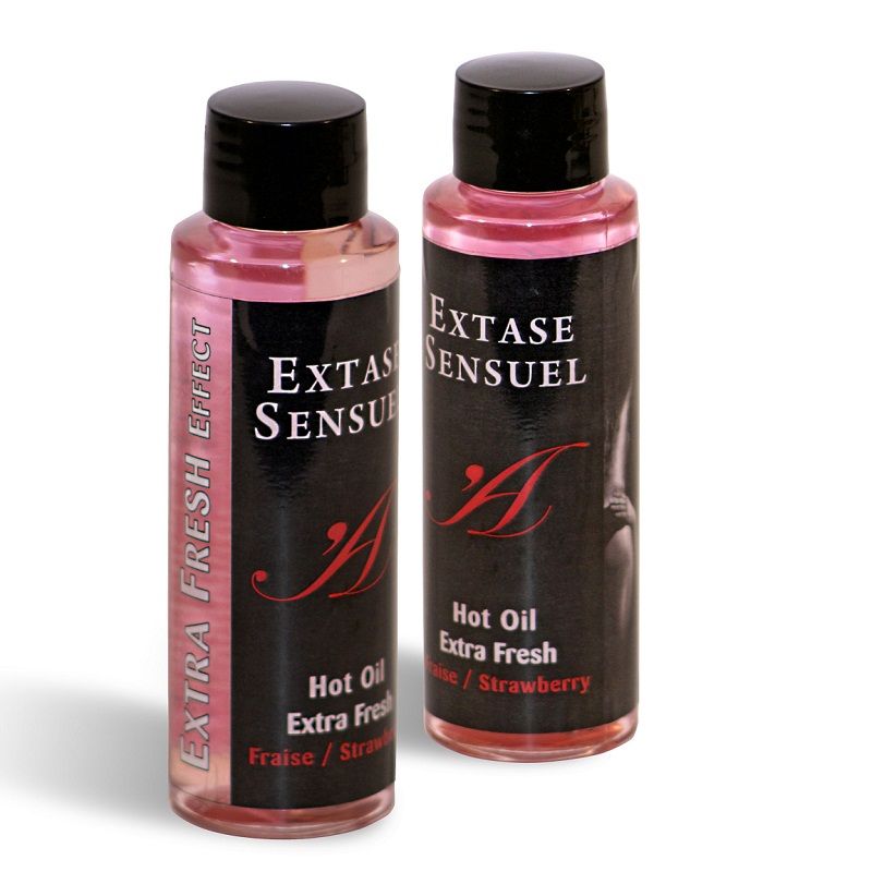 EXTASE SENSUAL – HUILE DE MASSAGE EFFET FRAISE EXTRA FRAÎCHE 100 ML