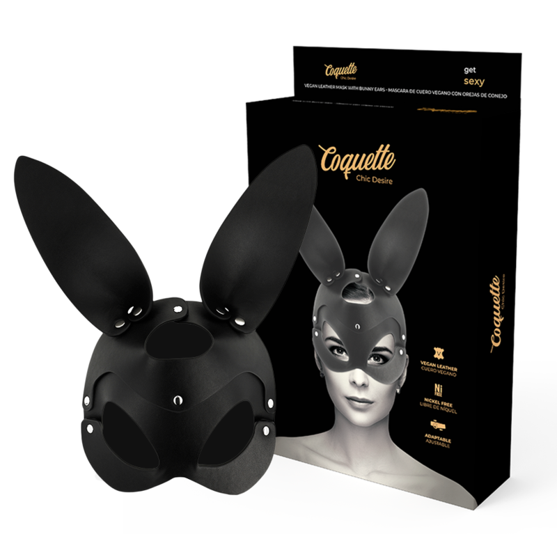 COQUETTE CHIC DESIRE – MASQUE EN CUIR VEGAN AVEC OREILLES DE LAPIN