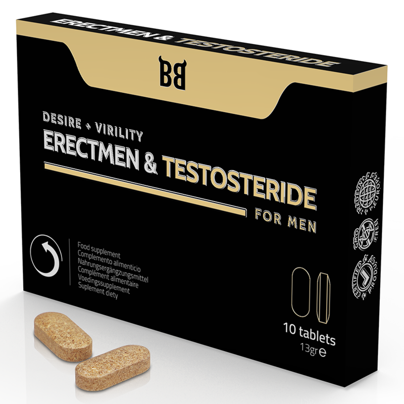 BLACK BULL – ERECTMEN  TESTOSTERIDE PUISSANCE ET TESTOSTÉRONE POUR HOMMES 10 GÉLULES