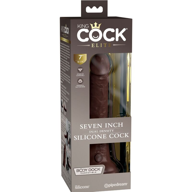 img_156108_6114995f18efd10ff606eeb4839bc263_1.jpg KING COCK - ELITE GODE RÉALISTE EN SILICONE 17.8 CM MARRON – Image 5