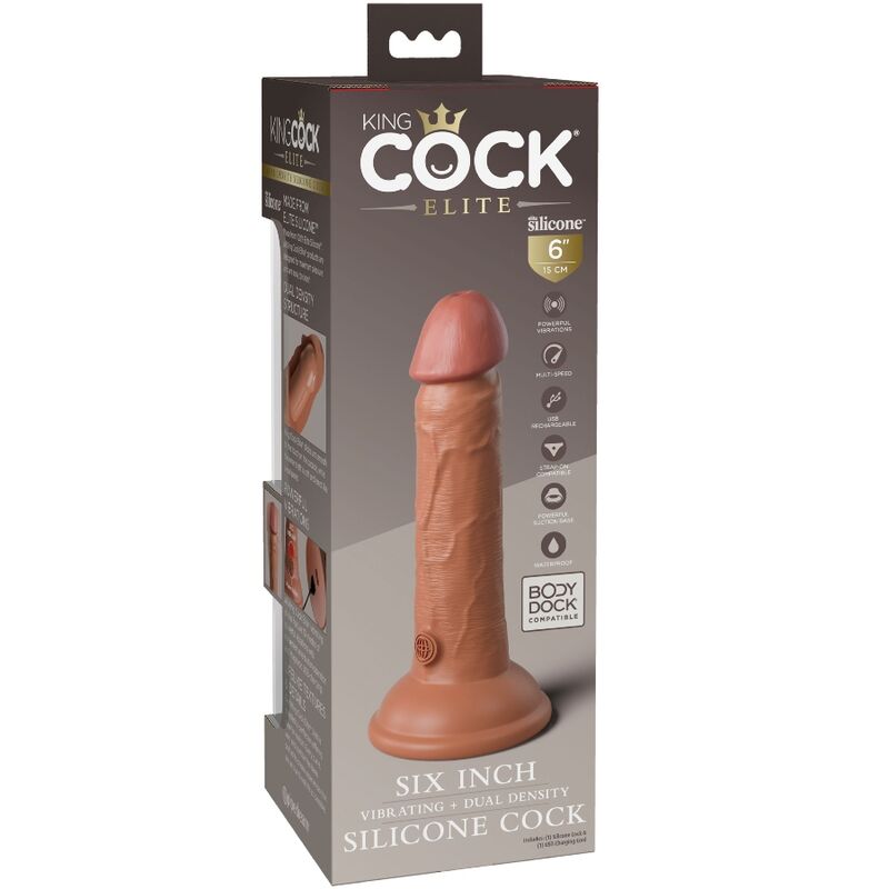 img_156166_35fb5ac5a011f56414270704e0c87972_1.jpg KING COCK - ELITE GODE RÉALISTE VIBRANT SILICONE 15.2 CM CARAMEL – Image 5