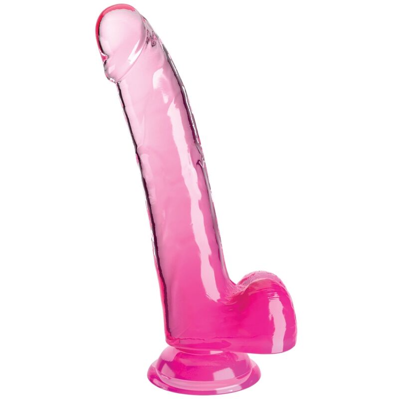 KING COCK – CLEAR GODE AVEC TESTICULES 20.3 CM ROSE