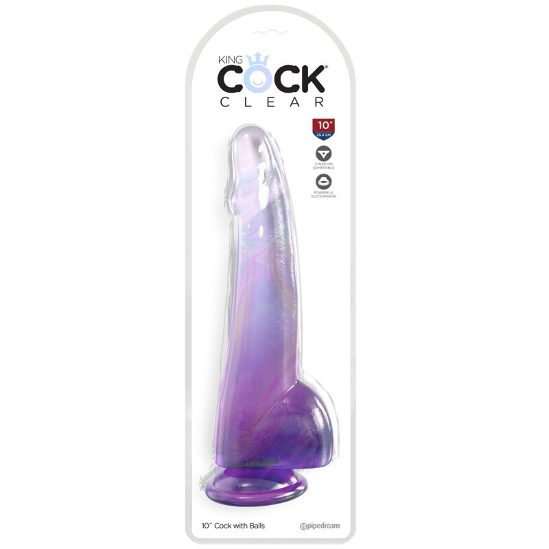 img_156287_37e5458ef2c53ea21c852296eb579284_1.jpg KING COCK - CLEAR GODE TESTICULES 19 CM VIOLET – Image 2