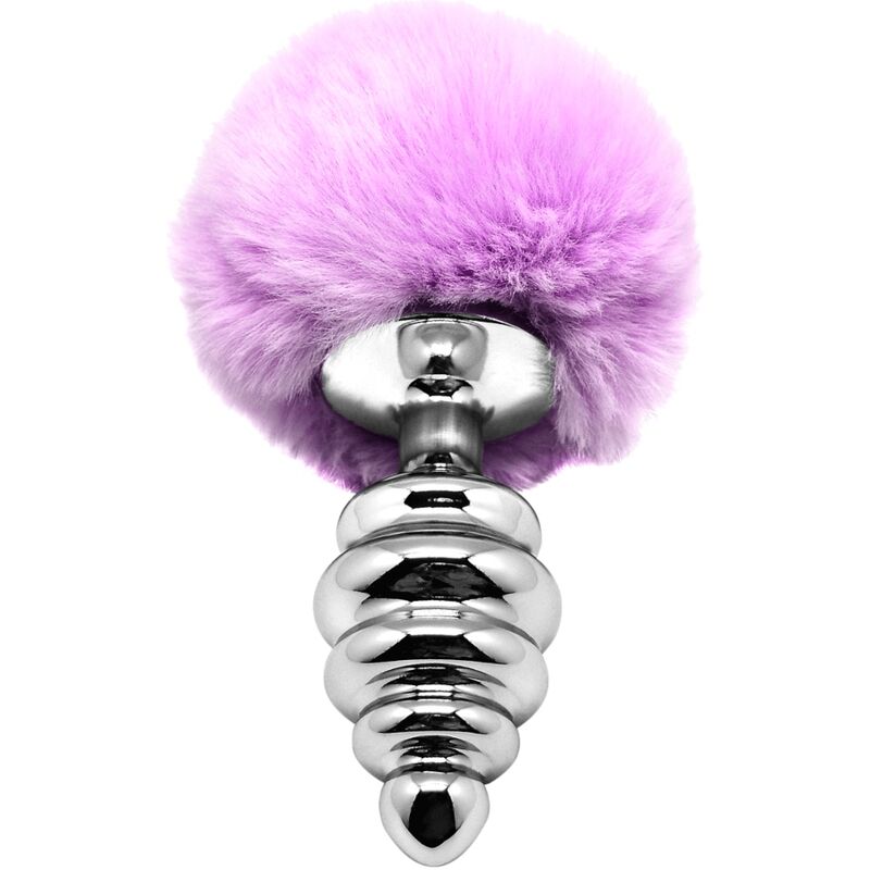 img_159232_abec7e45d34ee748cc844a6b18fccd9f_1.jpg ALIVE - PLUG DE PLAISIR ANAL SPIRAL MÉTAL FLUFFY VIOLET TAILLE M – Image 2