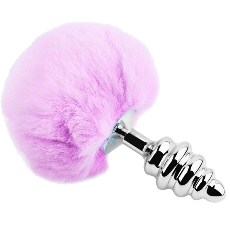 ALIVE – PLUG DE PLAISIR ANAL SPIRAL MÉTAL FLUFFY VIOLET TAILLE S