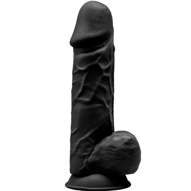 SILEXD – MODÈLE 1 PÉNIS RÉALISTE PREMIUM SILEXPAN SILICONE NOIR 21.5 CM