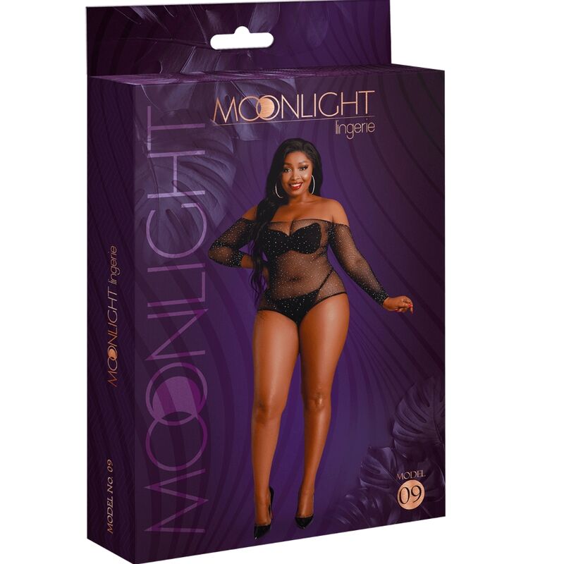 img_159642_73ecf61481757a0278fc9cdd3a2a7bf2_1.jpg MOONLIGHT - MODÈLE 9 BODY À MANCHES LONGUES NOIR BRILLANT GRANDE TAILLE – Image 3
