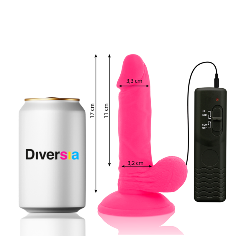 img_164203_3aea34ff3a3050a8b193284d52c9ce2c_1.png DIVERSIA - DILDO VIBRANT FLEXIBLE ROSE 17 CM -O- 3.3 CM – Image 2