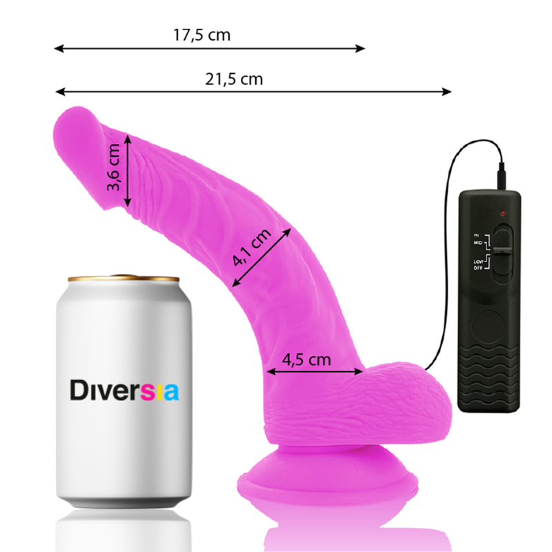 img_164214_81f5cee18451f83341564890410330f7_1.png DIVERSIA - DILDO VIBRANT FLEXIBLE VIOLET 21.5 CM -O- 4.5 CM – Image 2