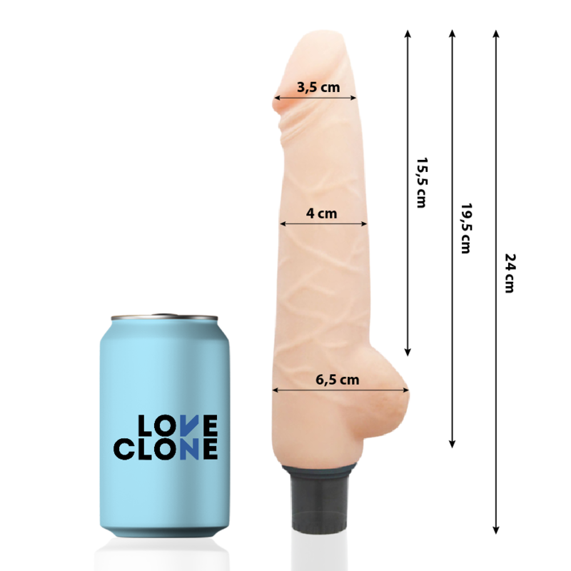 LOVECLONE – VIBRATEUR AUTOLUBRIFIANT HARALD 24 CM -O- 4 CM