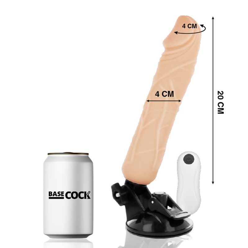 img_165127_c498ceec3b60695284b905c0be16694d_1.png BASECOCK - VIBRATEUR RÉALISTE TÉLÉCOMMANDE NATUREL 20 CM -O- 4 CM – Image 2