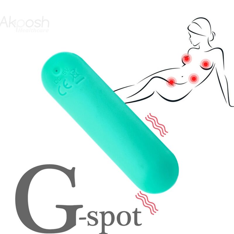 img_183685_2111ece8280733df1a8c512bc858b62f_1.jpg ARMONY - SPLASH JOIE VIBRATEUR BULLET TÉLÉCOMMANDE EN SILICONE 10 VIBRATIONS 75 X 19 CM VERT – Image 4