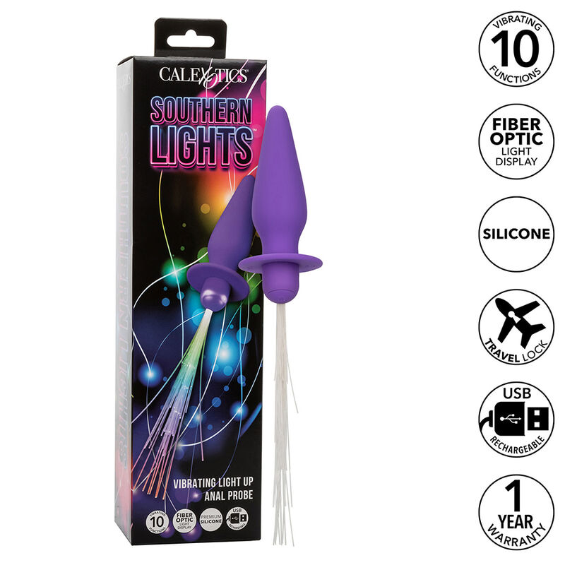 CALEXOTICS – SOUTHERN LIGHTS LIGHT UP PLUG ANAL10 VIBRATIONS SILICONE VIOLET