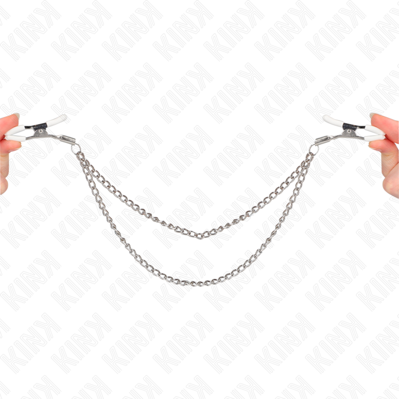 KINK – PINCES À METELIER AVEC 2 CHAÎNES FINES ARGENT 20/23 CM