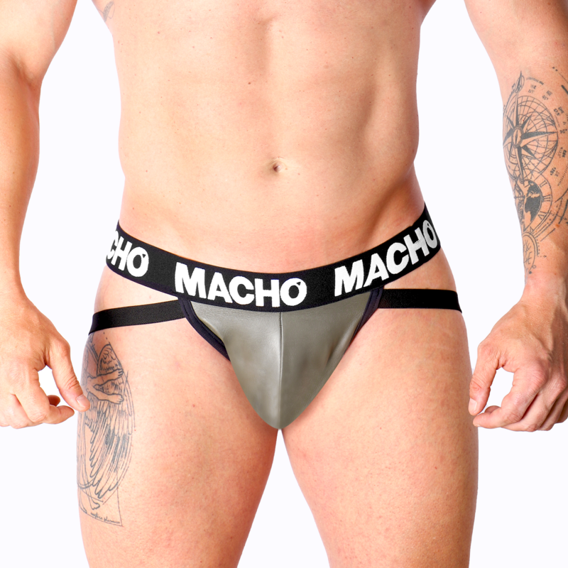 MACHO – MX27GR JOCK CUERO GRIS BEIGE XL
