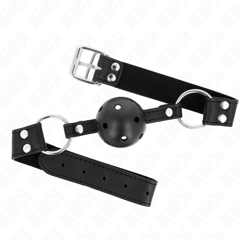 KINK – BÂTON RESPIRANT 4 CM AVEC DOUBLE RIVET MODÈLE 1 NOIR 62,5 x 2,5 CM RÉGLABLE 42-58 CM