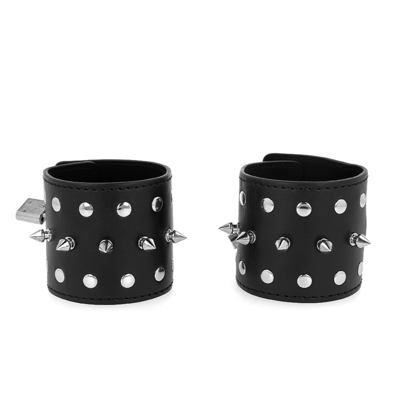 KINK – APPAREILS-POIGNETS PUNK AVEC POINTES 25 X 6 CM