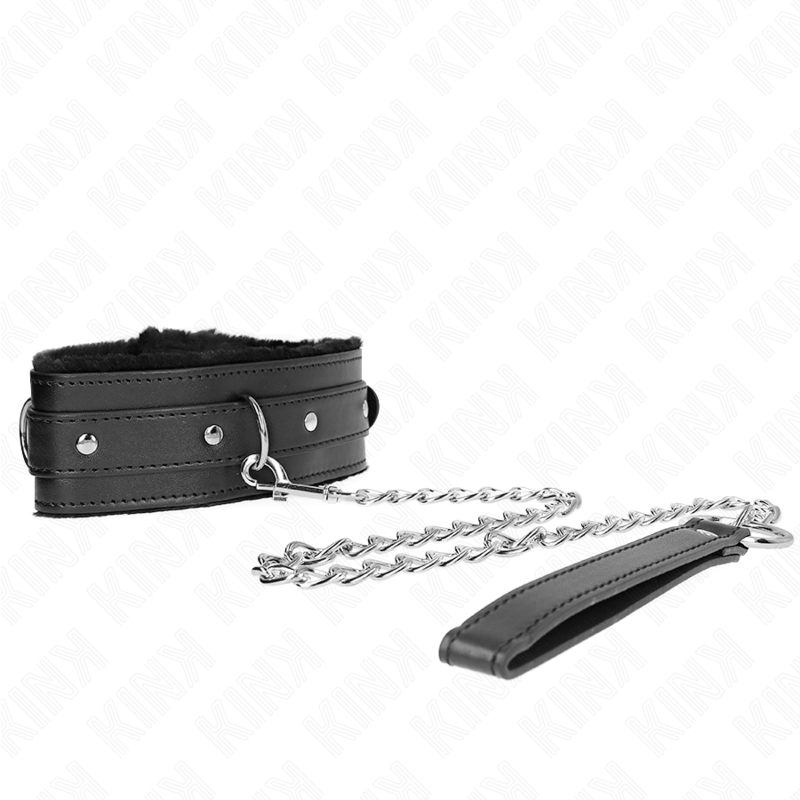 img_188760_58bdf7039ebdf14850436bf6b70d3b9a_1.png KINK - COLLIER AVEC LAISSE 65 CM AVEC RESTRICTIONS NOIR 36-42 CM X 5,5 CM – Image 3