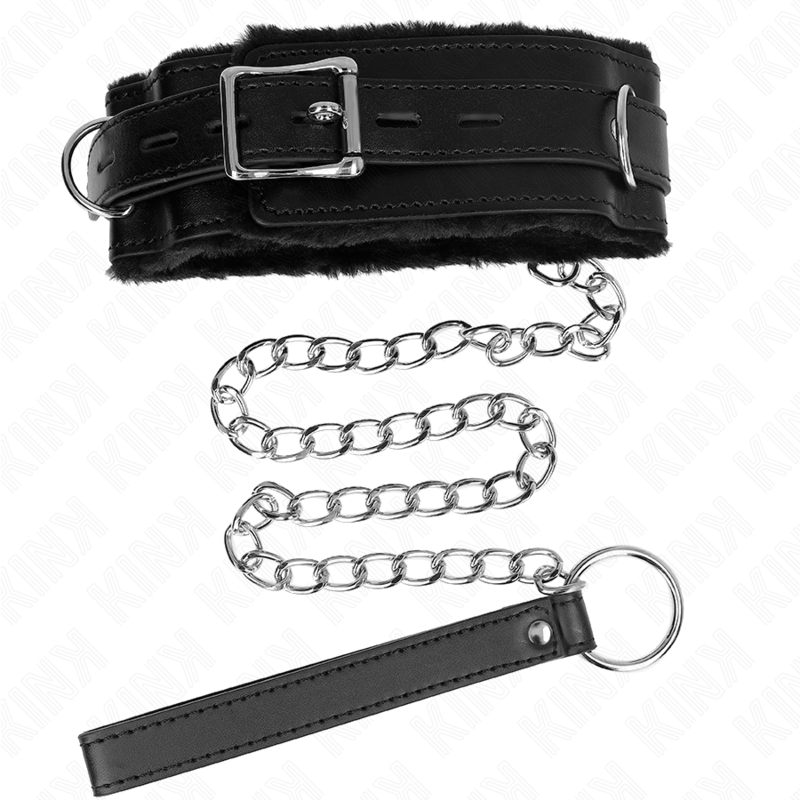 img_188763_92a2a58d371b1fa85a3f3caf8829799e_1.png KINK - COLLIER AVEC LAISSE 65 CM AVEC RESTRICTIONS NOIR 36-42 CM X 5,5 CM – Image 5
