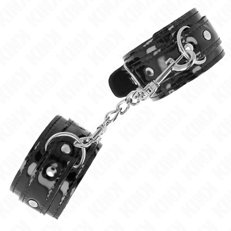 img_189263_cd7a7ca026303b7f72eb614944ba6202_1.png KINK - POIGNETS EN NÉOPRÈNE BRILLANT AJUSTABLES 17-24 CM X 4,5 CM – Image 2