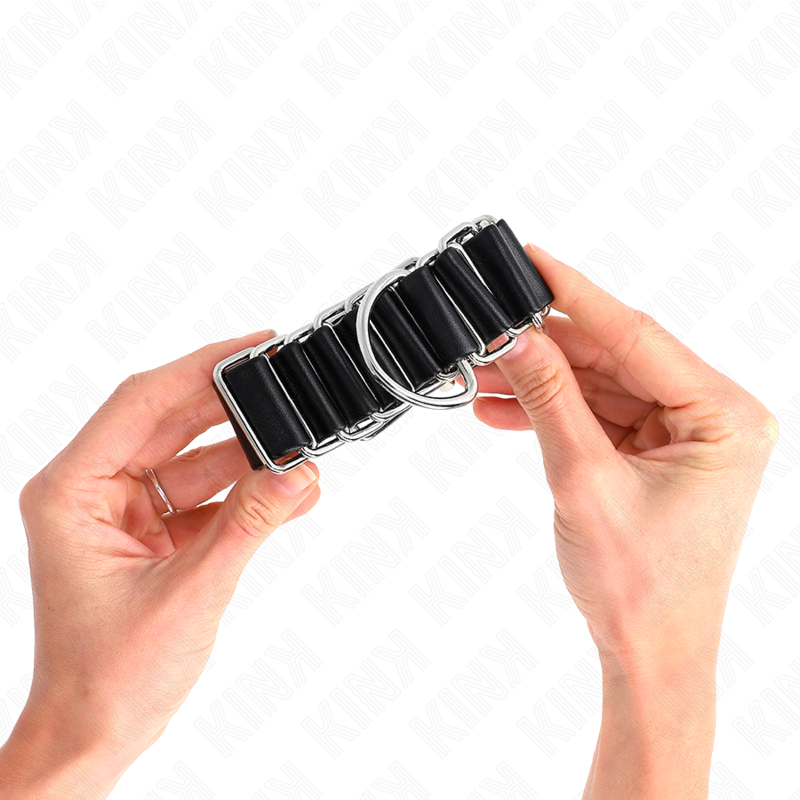 img_189321_846bf8a6e4773088fed49c6bc2400508_1.png KINK - APPUI-POIGNETS FINS COMME CHARNIÈRES NOIR RÉGLABLE 16-22 CM X 3,5 CM – Image 3