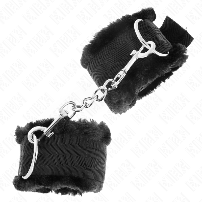 img_189336_ae972a0340a9a25ade542808cb3e8ed4_1.png KINK - APPUI-POIGNETS DOUBLÉS DE FOURRURE NOIR AJUSTABLE 17-31 CM X 7 CM – Image 2