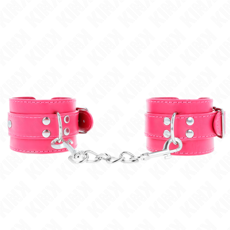 KINK – APPUI-POIGNETS ROSE FRAMBOISE AVEC DOUBLURE ROSE FRAMBOISE RÉGLABLE 20-28 CM X 5,5 CM