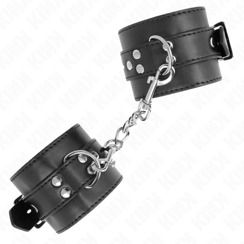 img_189428_756539986d1bc0187b9fde533b590f48_1.png KINK - APPUI-POIGNETS NOIR AVEC CEINTURE NOIRE RÉGLABLE 17-28 CM X 6 CM – Image 2