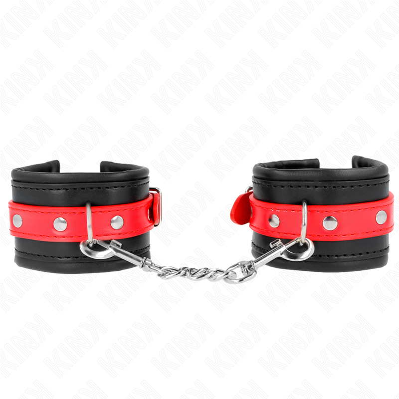 KINK – APPUI-POIGNETS NOIR AVEC CEINTURE ROUGE AJUSTABLE 17-28 CM X 6 CM