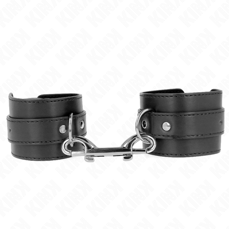 KINK – APPAREILS-POIGNETS – RANGÉE DE RIVETS SIMPLE ET GRANDE BOUCLE NOIRE RÉGLABLE 17-28 CM X 5 CM