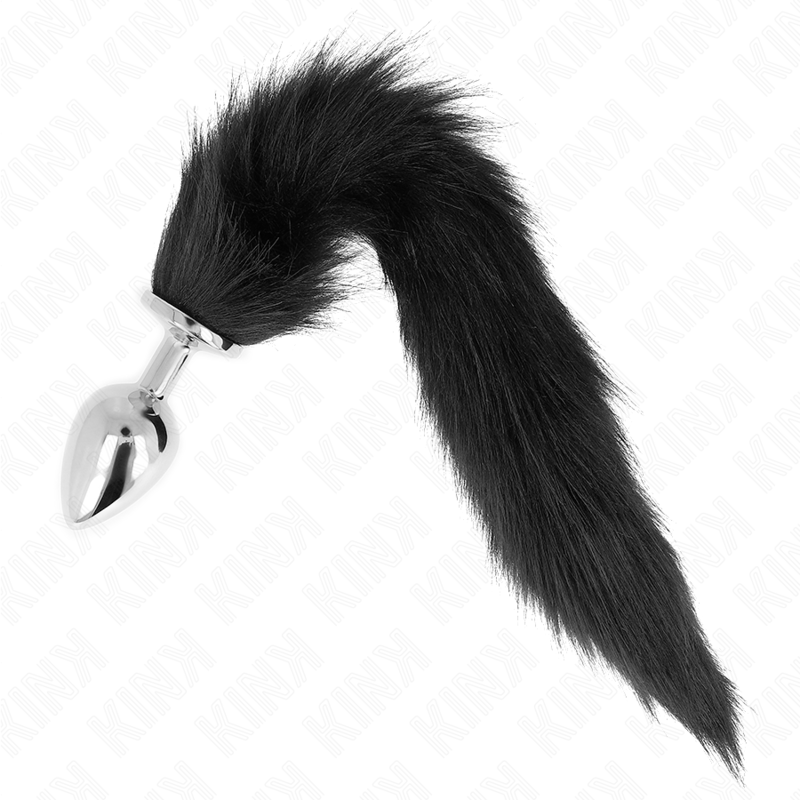 KINK – PLUG ANAL TAILLE L 10 X 4 CM AVEC QUEUE SYNTHÉTIQUE 40 CM NOIR