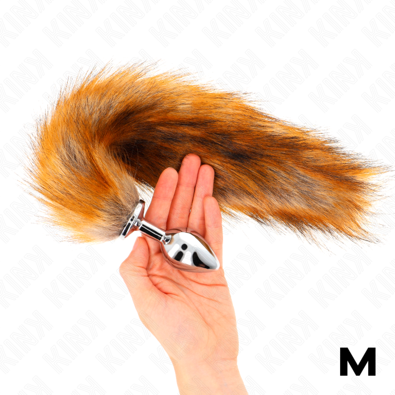 img_190207_3c6ed0a2df18547142a808974e708360_1.png KINK - PLUG ANAL TAILLE M 8 X 3,5 CM AVEC QUEUE SYNTHÉTIQUE 40 CM MARRON – Image 2