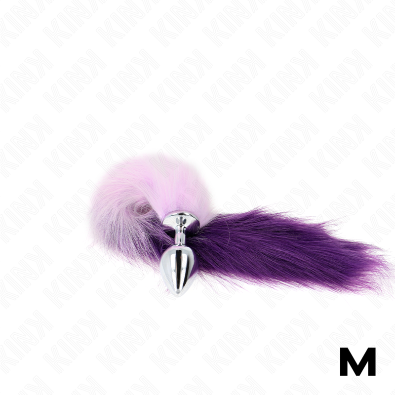 KINK – PLUG ANAL TAILLE M 8 X 3,5 CM AVEC QUEUE SYNTHÉTIQUE 40 CM VIOLET