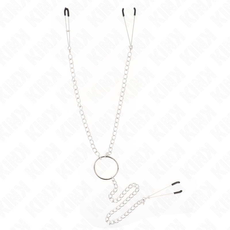 KINK – PINCES TRIPLE À TAMELON ET CLITO AVEC CHAÎNE MODÈLE 1