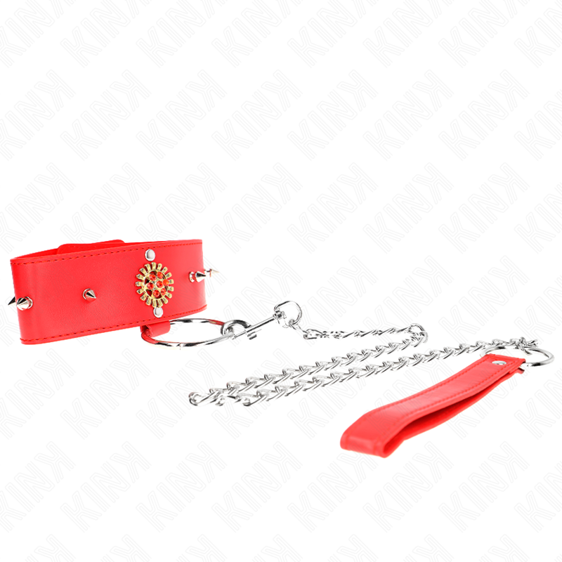 KINK – COLLIER DIAMANTS ROUGES AVEC CEINTURE 65 CM AJDUSTABLE 35-51 CM X 7 CM