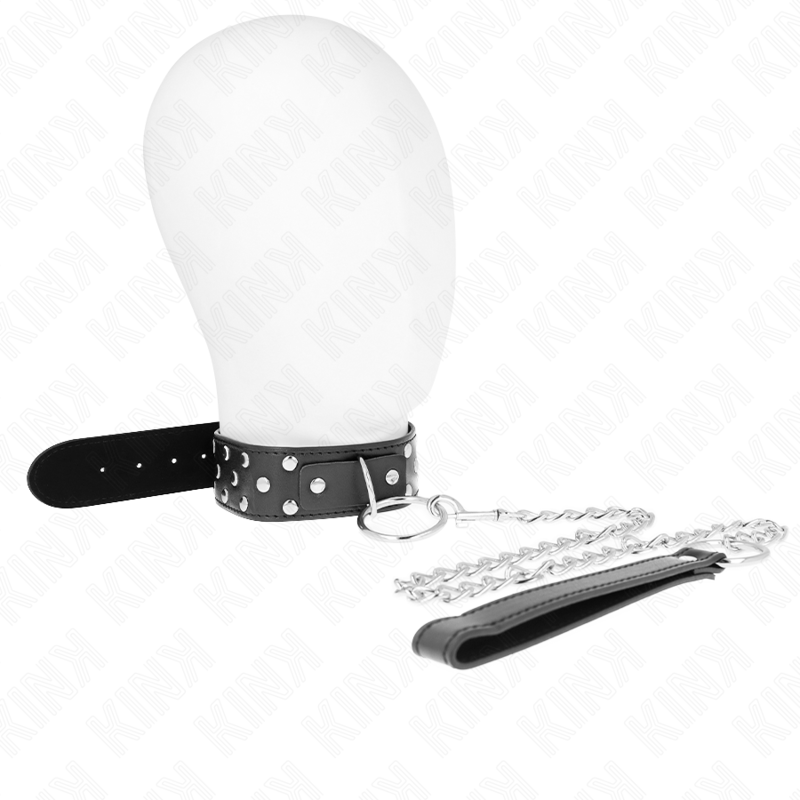 img_190846_90fa93501dc574666977fe3066548971_1.png KINK - COLLIER RIVET ANNEAU AVEC CEINTURE 65 CM NOIR AJUSTABLE 36-50 CM X 3,8 CM – Image 3