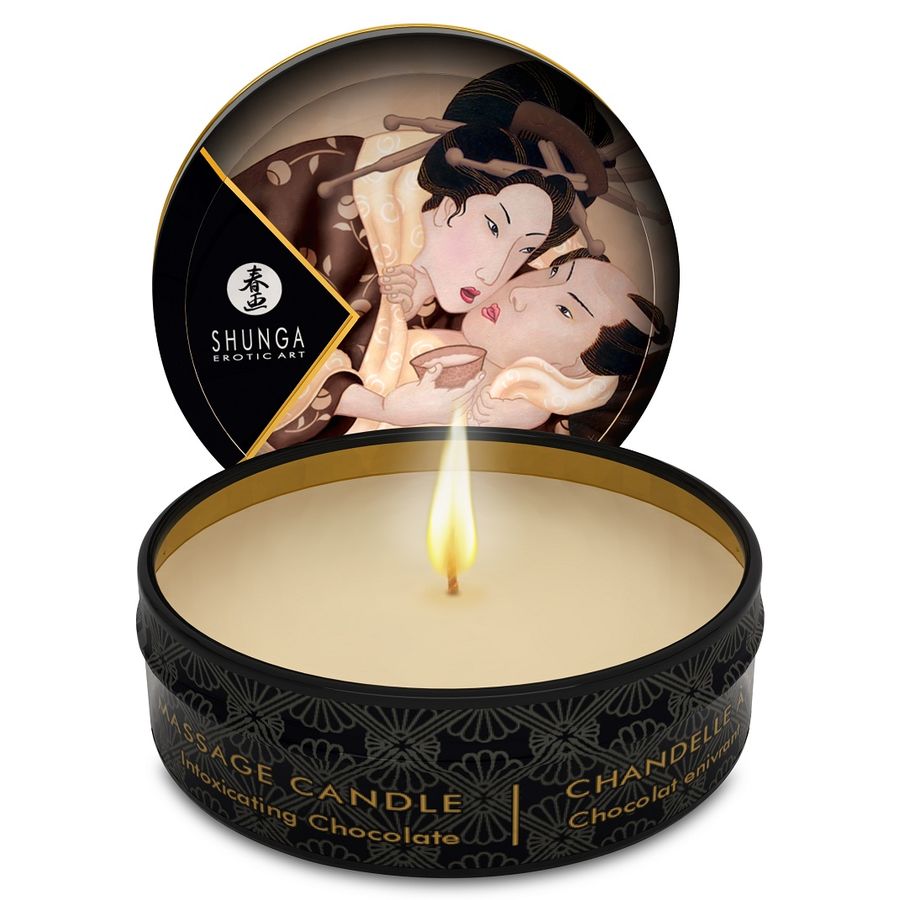 SHUNGA – BOUGIE DE MASSAGE MINI CARESS BY CANDELIGHT CHOCOLAT 30 ML