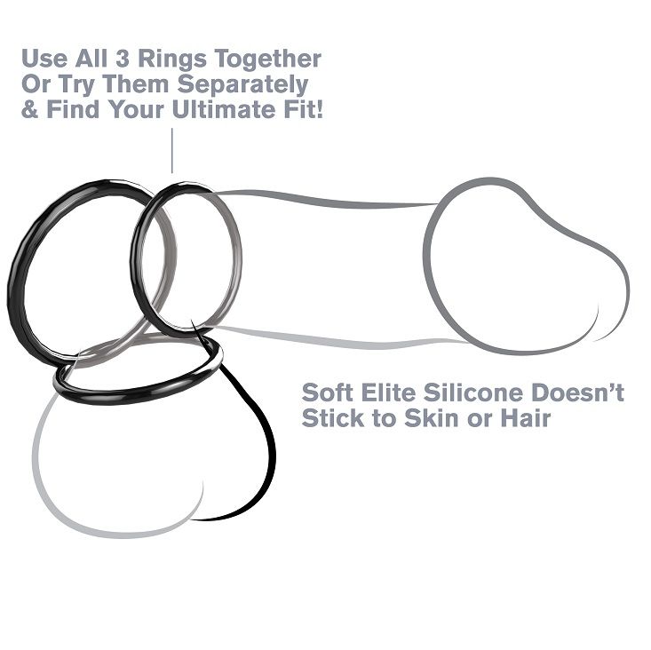 FANTASY C-RINGZ – SILICONE 3 ANNEAUX STAMINA SET