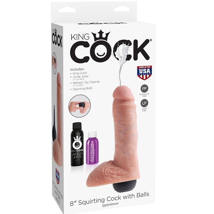 KING COCK – PÉNIS ÉJACULATEUR NATUREL RÉALISTE 20.32 CM