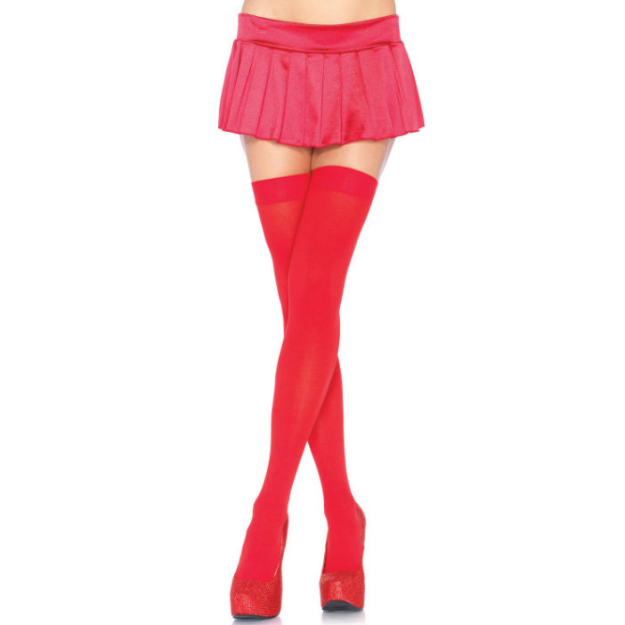 LEG AVENUE – CUISSES HAUTES EN NYLON ROUGE