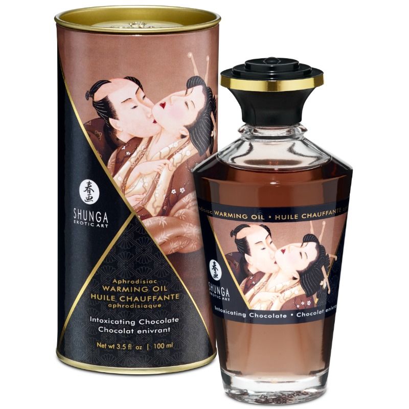 SHUNGA – HUILE DE MASSAGE À EFFET CHALEUR SAVEUR INTENSE DE CHOCOLAT 100 ML