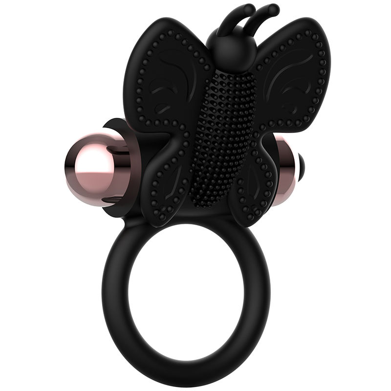 img_92691_89223deaf4fcd8be702bcd559776b3dd_1.png COQUETTE CHIC DESIRE - COCKRING PAPILLON AVEC VIBRATEUR NOIR/ OR – Image 3