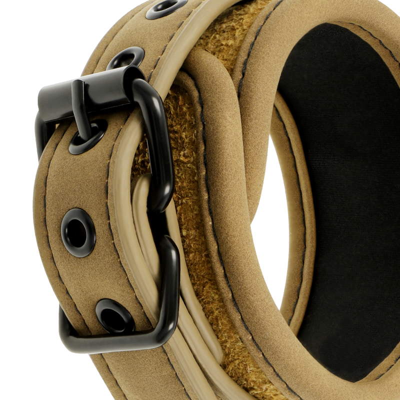 img_96586_7cb5dfd2d1f8073663ec618bf89990ec_1.png FETISH SUBMISSIVE ORIGEN - MENOTTES EN CUIR VÉGÉTALIEN AVEC DOUBLURE EN NÉOPRÈNE – Image 3