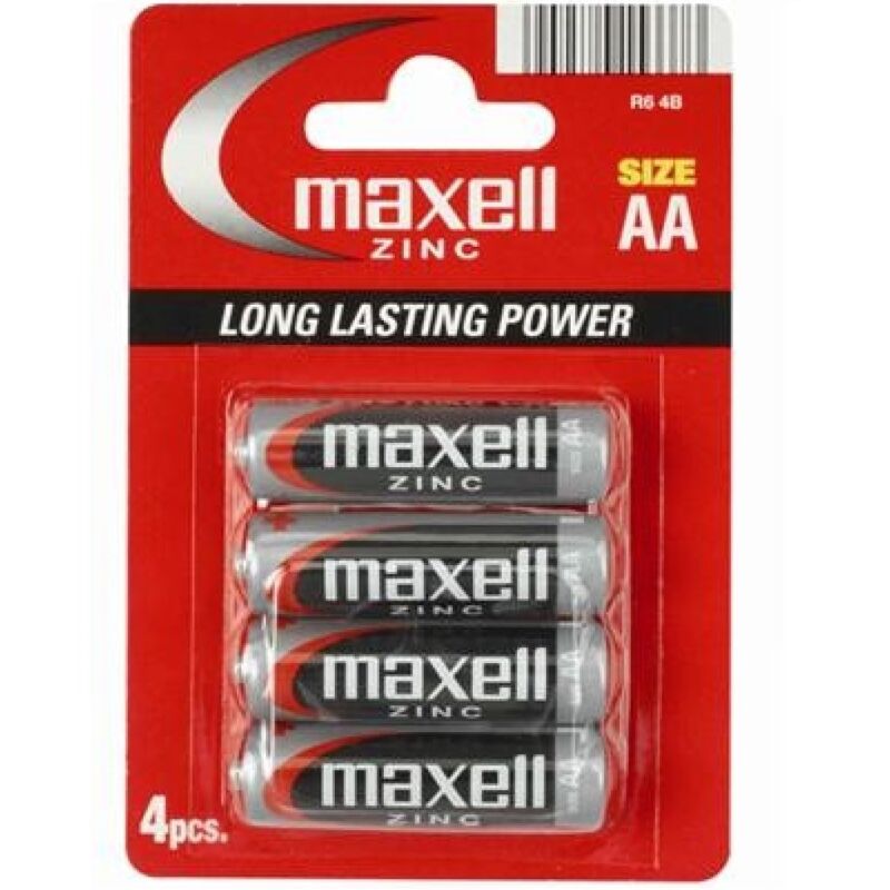 MAXELL – PILA SALINA MANGANESO AA R6 * 4 UNITÉS